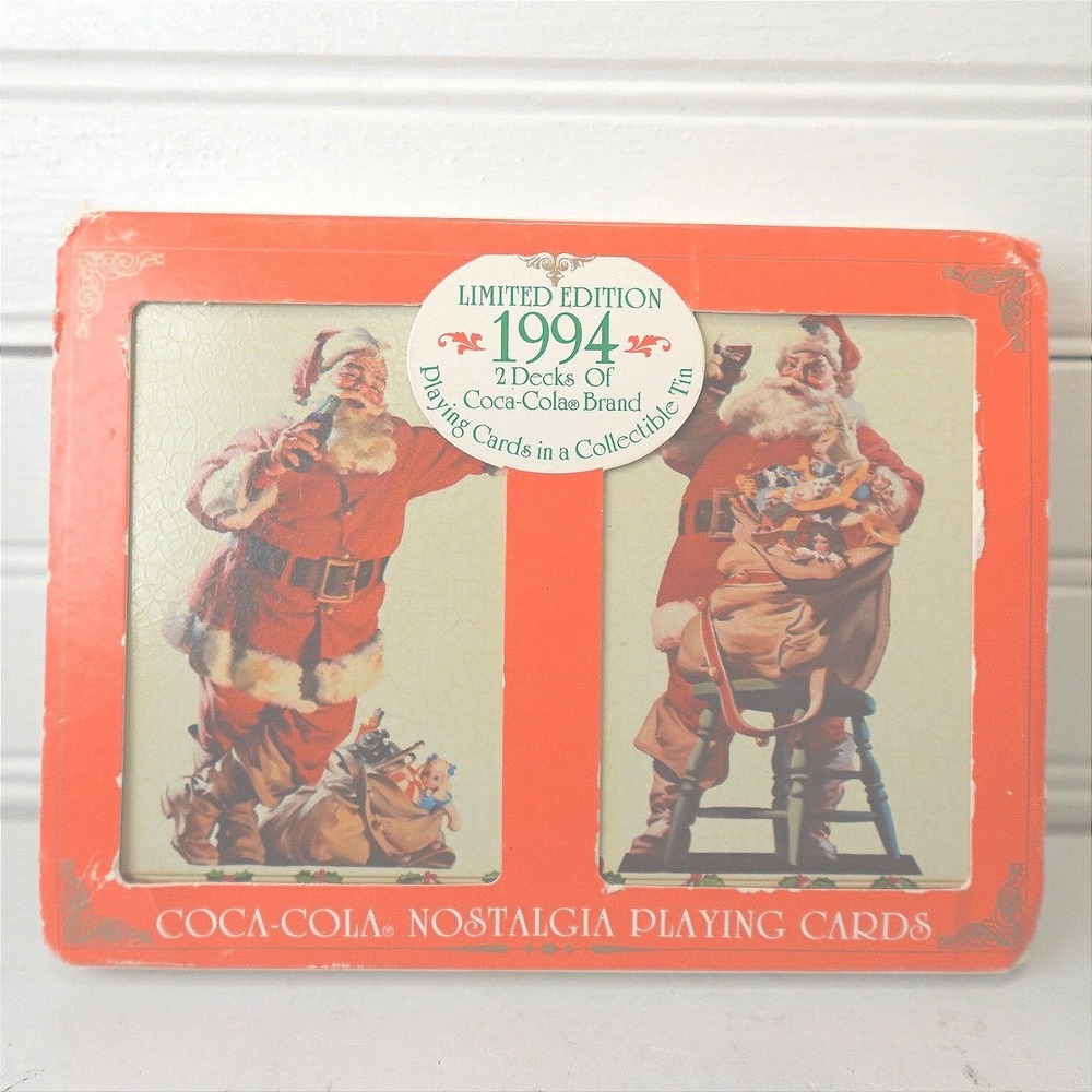 New 1994 Coca-Cola Playing Cards Holiday Limited Edition Christmas Santa Decks